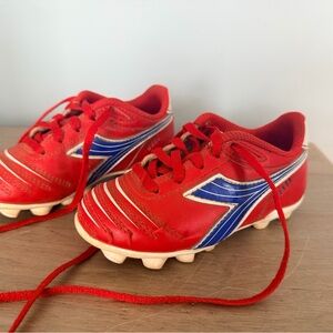 Diadora Kids Red and Blue Sneakers